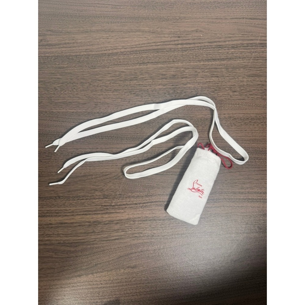 Christian Louboutin White Shoelace with Drawstring‎ Dust Bag Red Logo Paris